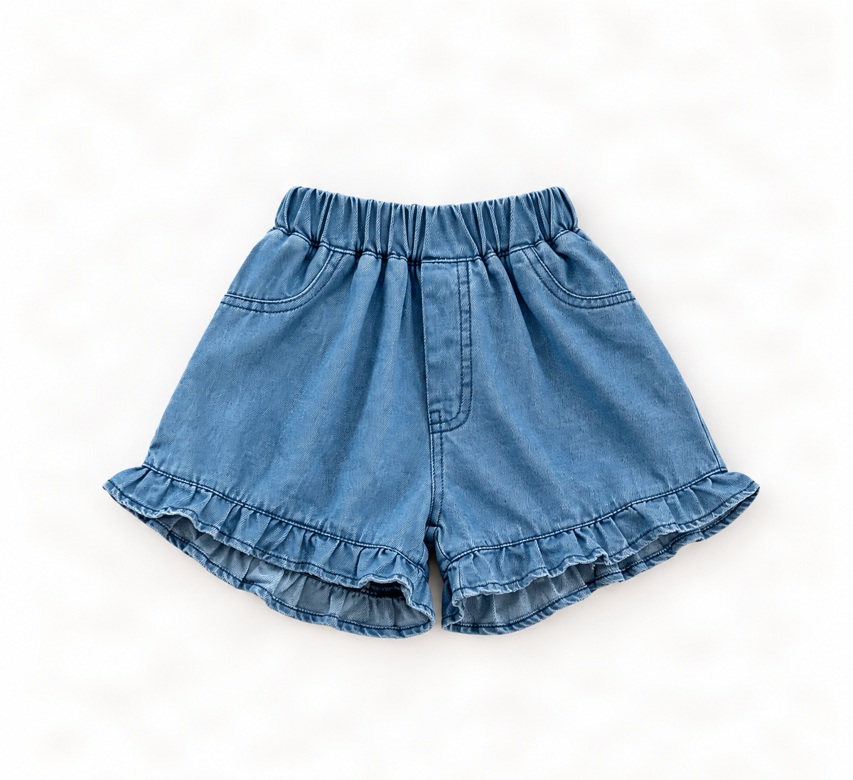 Ruffle Denim Shorts